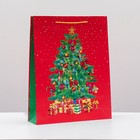 Пакет подарочный "Новогодняя ёлка с подарками", 33 х 42,5 х 10 см - фото 319733236