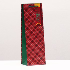 Пакет подарочный "Джентльмен Красный", 12 х 36 х 8,5 см