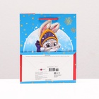 Пакет подарочный новогодний ламинированный «Зайка снегурочка», 18×22.3×10 см - Фото 3