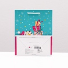 Пакет подарочный новогодний ламинированный «Зайчик с подарком другу», 18×22.3×10 см - Фото 3