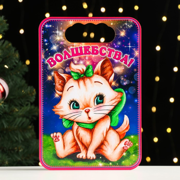 Доска разделочная "Кошечка. Волшебства!", ламинация, дерево, 18,3х27,3 см - Фото 1