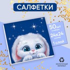 Салфетки бумажные однослойные «Пушистый зая», 24 × 24 см, в наборе 50 шт. 9111683 - фото 9936908