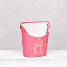 Переноска для цветов, ваза Овал с тиснением "Ты в моём сердце", малиновая 12,5 х 13,5 х 18 с - фото 21740846