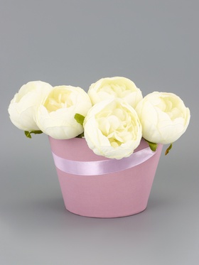 Переноска конус подарочная под цветы, пыльная роза, 11.5×17×12 см