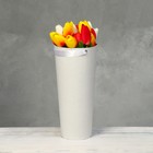 Переноска конус под цветы, белый 10 х 14 х 30 см - Фото 1