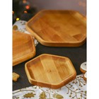 Подарочный набор деревянной посуды Adelica «Ромб», тарелки 3 шт, подставка: d=24 см, d=20 см, d=16 см, берёза - фото 4360026