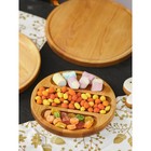 Подарочный набор деревянной посуды Adelica «Бари», доска разделочная d=25 см, блюдо для подачи d=24 см, менажница 3 секции d=20 см, подставка, берёза - Фото 3
