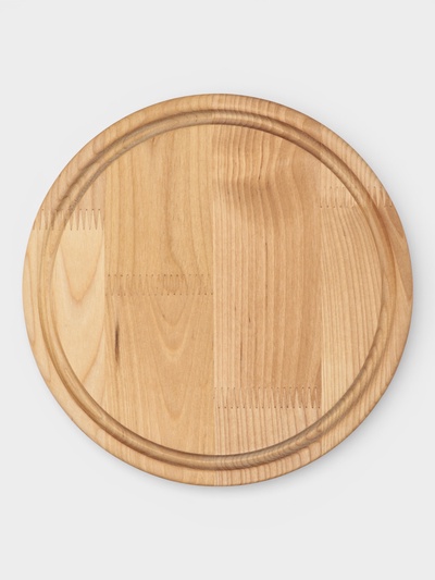 Подарочный набор посуды Adelica «Бари», доска разделочная d=25 см, блюдо для подачи d=24 см, менажница 3 секции d=20 см, подставка, дерево берёза