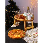 Подарочный набор деревянной посуды Adelica «С любовью», столик для вина d=32 см, менажница d=25 см, подсвечник d=8 см, берёза - фото 4360040