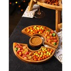 Подарочный набор деревянной посуды Adelica «С любовью», столик для вина d=32 см, менажница d=25 см, подсвечник d=8 см, берёза - Фото 3