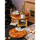 Подарочный набор деревянной посуды Adelica «Винный», столик для вина d=32 см, менажница d=25 см, подсвечник d=8 см, берёза - фото 319024744