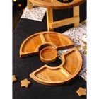 Подарочный набор деревянной посуды Adelica «Винный», столик для вина d=32 см, менажница d=25 см, подсвечник d=8 см, берёза - Фото 4