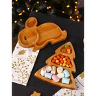 Подарочный набор посуды Adelica «Новогодний сюрприз», менажница заяц, менажница ёлка, 22×18 см, берёза - Фото 2