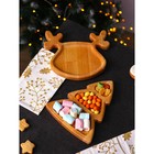 Подарочный набор посуды Adelica «Новогодний олень», менажница ёлка 22×18 см, тарелка 22×20 см, берёза - Фото 2