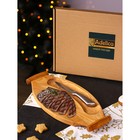 Подарочный набор деревянной посуды Adelica «Нарезка», доска для подачи 38×18×1,8 см, нож 22 см, сталь, берёза - фото 9937184