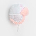 Шапка для девочки «Арктика», цвет белый/бледно-розовый, размер 52 - фото 319025011