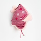 Шапка для девочки "Бом с вышивкой" , цвет брусника/светло-розовый, размер 48 - фото 9937492