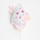 Шапка для девочки, цвет белый/светло-розовый, размер 48 - фото 319025041