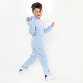Костюм детский (толстовка, брюки) с НАЧЁСОМ, цвет св.голубой, рост 110 см