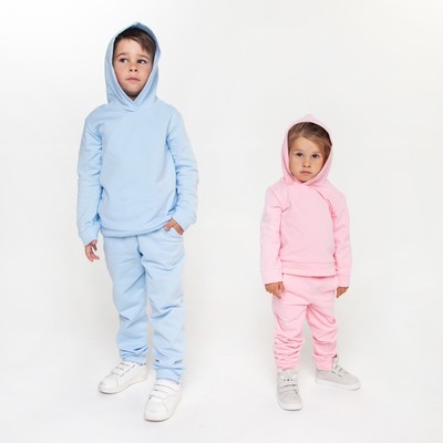 Костюм для девочки с начёсом (толстовка, брюки), светло-розовый, рост 104 см