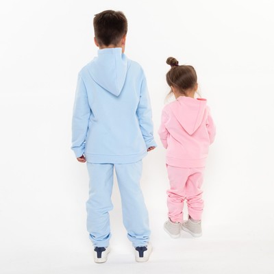 Костюм для девочки с начёсом (толстовка, брюки), светло-розовый, рост 104 см