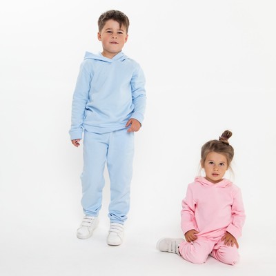 Костюм для девочки с начёсом (толстовка, брюки), светло-розовый, рост 116 см