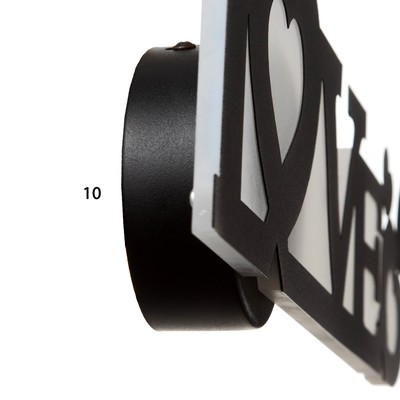 Бра 2509/1, LED, 12 Вт, 3000К, чёрное, 40×12 см