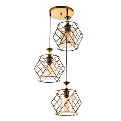 Светильник BayerLux «Куара» 3хE27 40 Вт золото 40×40×100 см