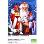 Новогодняя картина по номерам на холсте с подрамником «Новый год! Дед Мороз с кроликом», 40 × 50 см - Фото 3