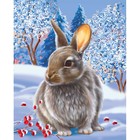 Новогодняя картина по номерам на холсте с подрамником «Новый год! Кролик на снегу», 40 × 50 см - фото 6682269