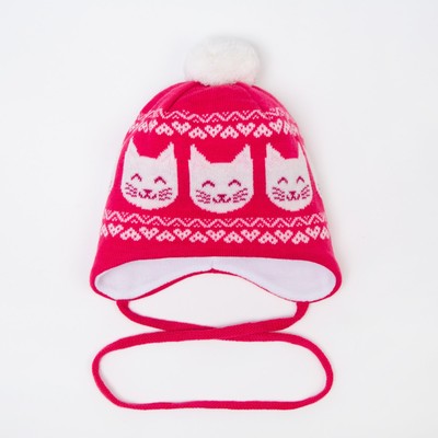 Шапка для девочки, размер 48-50, розовая