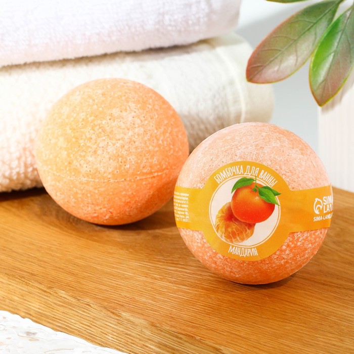 Бомбочка для ванны 120 г, аромат мандарин, КЛАДОВАЯ КРАСОТЫ - Фото 1