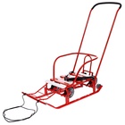 Санки детские с колёсами «Тимка 5 универсал», с ручкой, цвет алый - Фото 2