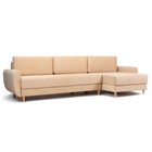 Угловой диван «Неаполь», механизм еврокнижка, правый угол, велюр, цвет бежевый - Фото 1