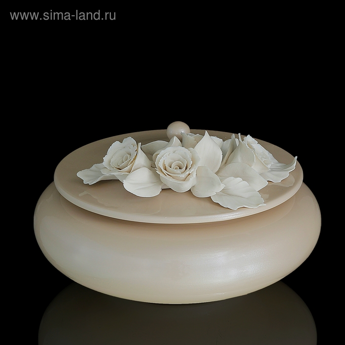 Шкатулка Beige Rose, кремовая, 26 × 26 × 15 см - Фото 1