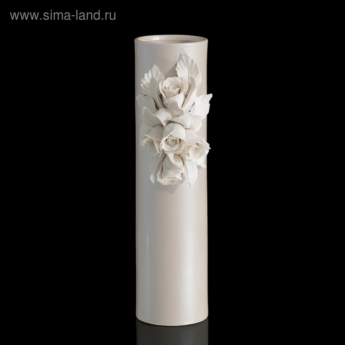 Ваза Beige Rose Stretto, кремовая, 15 × 15 × 40 см - Фото 1
