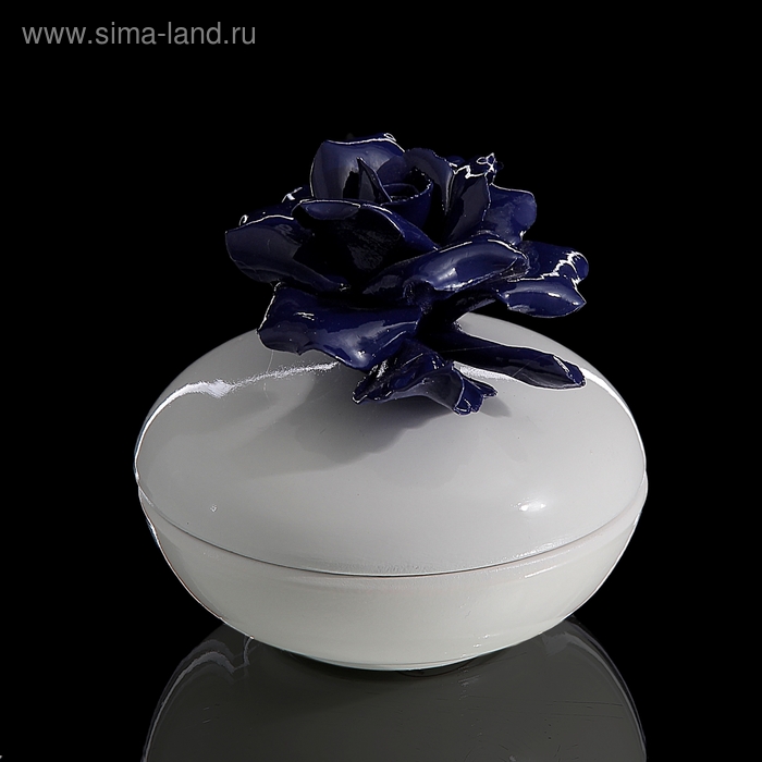 Шкатулка Blue Rose, белая, 10 × 10 × 10 см - Фото 1