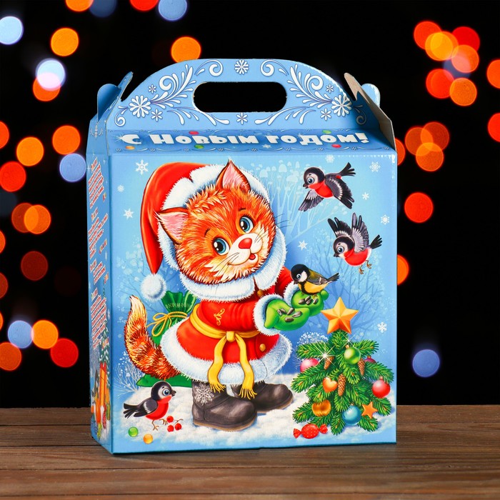 Подарочная коробка "Рыжий кот", 21 х 19 х 8 см - Фото 1