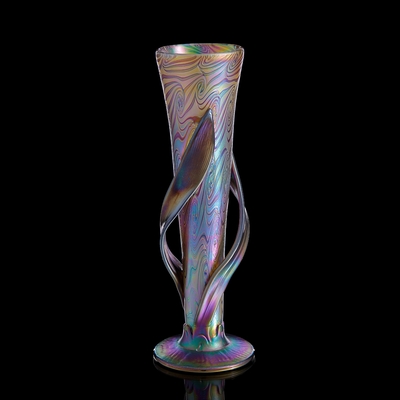 Ваза интерьерная "Iris Leaf Glass", 33 см