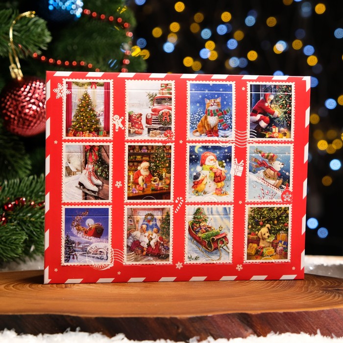 Адвент календарь с шоколадом «Новогодняя почта», 12 х 5 г - Фото 1