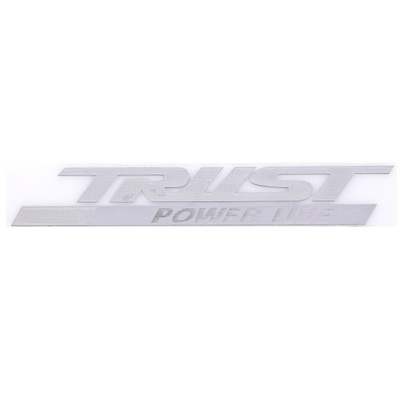 Шильдик металлопластик Skyway "TRUST Power Live", наклейка, серый, 150*25 мм