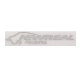 Шильдик металлопластик Skyway "NEW REAL", наклейка,серый,135*25 мм