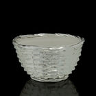 Чаша "Плетение", белая, стекло, посеребрение, 13 × 13 × 14,5 см - Фото 1