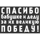 Наклейка на авто Skyway "Спасибо бабушке и деду за их великую Победу!", 420*630 мм 9230485 - фото 9941732