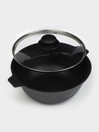 Котел литой Magma, 3 л, стеклянная крышка, чугун - Фото 3