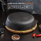 Сковорода-гриль литая Magma, d=28 см, h=6 см, с двумя ручками, с крышкой, индукция, чугун, чёрная - Фото 3