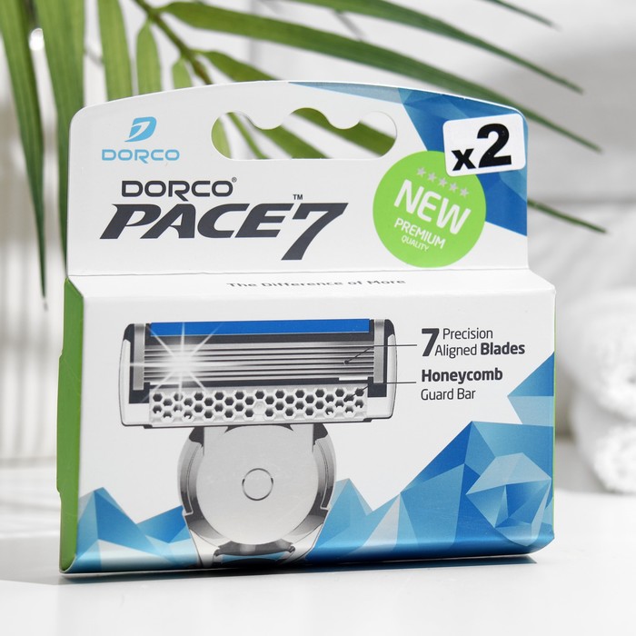 Сменные кассеты для бритья Dorco Pace7, 7 лезвий с увлажняющей полоской, 2 шт.