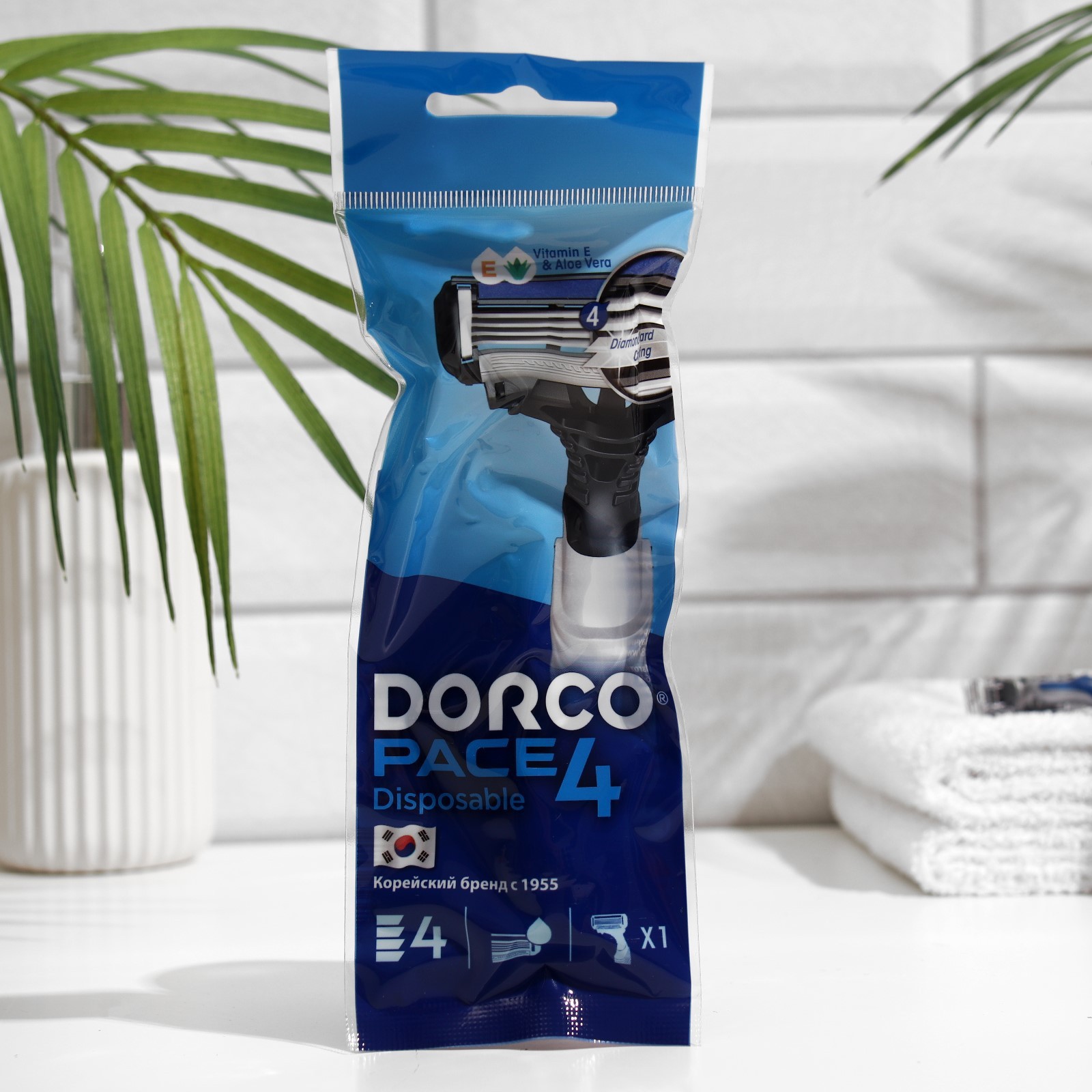 Станок для бритья одноразовый Dorco Pace 4, 4 лезвия, увлажняющая ...