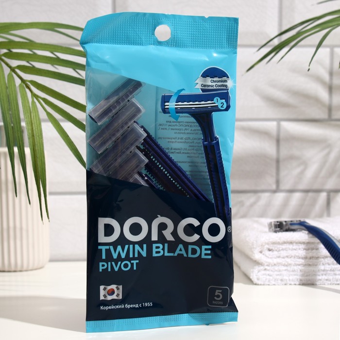Станок для бритья одноразовый Dorco TD 702, 2 лезвия, 5 шт. - Фото 1