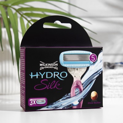 Сменные кассеты для бритья Wilkinson Sword HYDRO5 Silk женские, 5 лезвий, 3 шт. - Фото 1